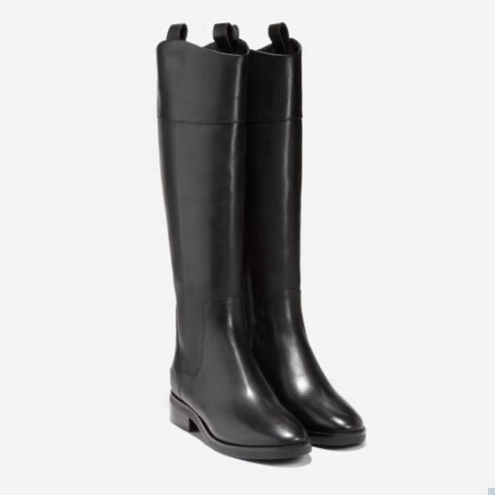 Black Cole Haan Hampshire Riding Boots